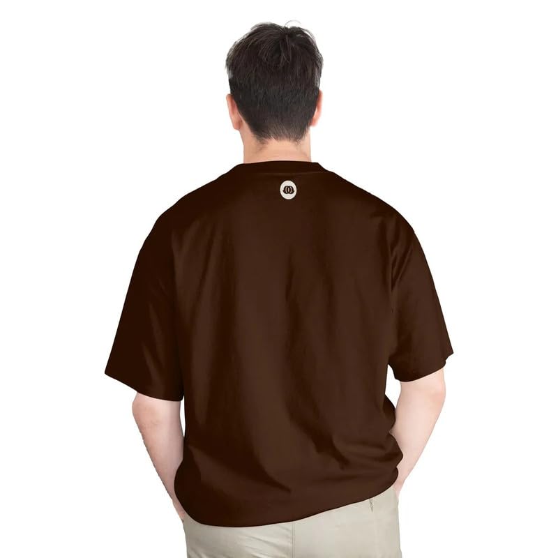 Image of Original Heavyweight Oversized T-Shirt for Men - 240 GSM Cotton, Boxy Fit Drop Shoulder Streetwear Tee, Varsity Graphic Crew Neck