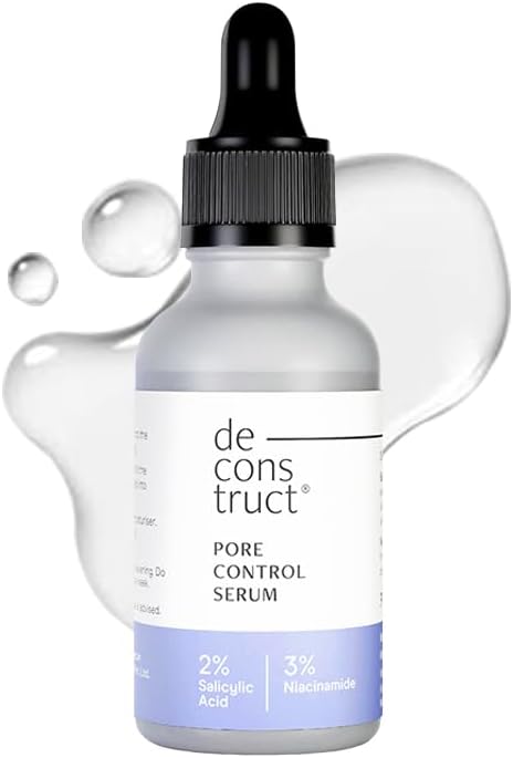 Deconstruct Pore Control Serum 2% Salicylic Acid + 3% Niacinamide | Anti Acne Face Serum - Fights Blackheads & Whiteheads, Pore Tightening & Controls Oil | 30ml