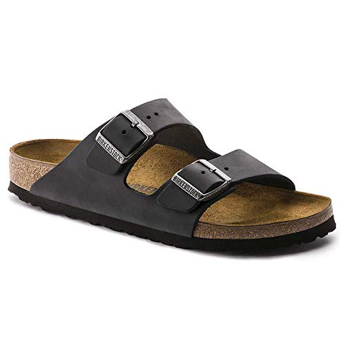 Birkenstock Arizona Oiled Leather Sandals,Black Oiled