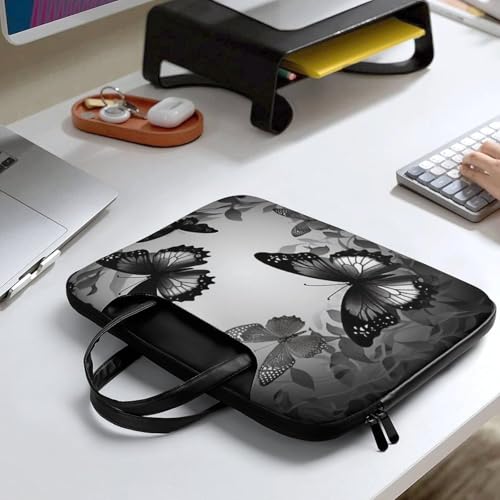 Bolsa para laptop 15.6 pulgadas impermeable cuero negro y gris miniatura 6