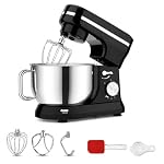 Capsste – Küchenmaschine 1900W Schwarz, Knetmaschine mit Edelstahl-Rüh