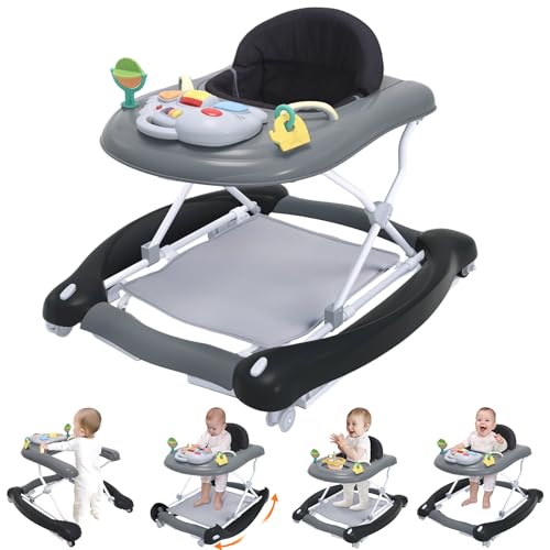 Foldable 5-in-1 Baby Walker with Height/Speed Adjustments