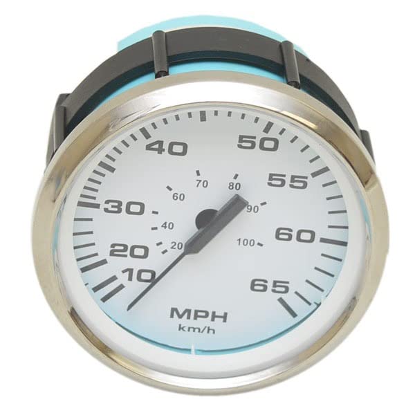 Faria Boat Speedometer Gauge SEK069A | Euro SS White 3 1/4 Inch