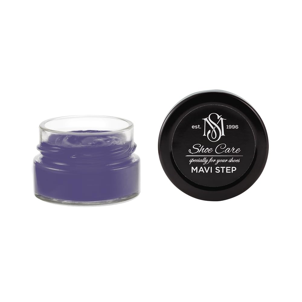 Premium Schuhcreme - NCS S 5030-R60B Schwärzestes Anthrazit-Indigo - Nährende Pflege & Farbauffrischung für Glattleder von MAVI STEP - 1.70 fl oz / 50 ml
