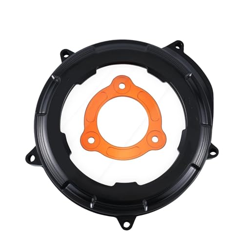 Moto Moteur Carter De Couvercle Cache-moteur/d'embrayage Pour Moto Pour 1290 Pour Super Pour Duke R GT EVO 2014-2024 Transparent Avec Plateau De Pression Stator Cache(Noir)