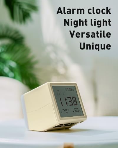 Retro Digital Alarm Clock with Night Light, Temp & Humidity - Image 2