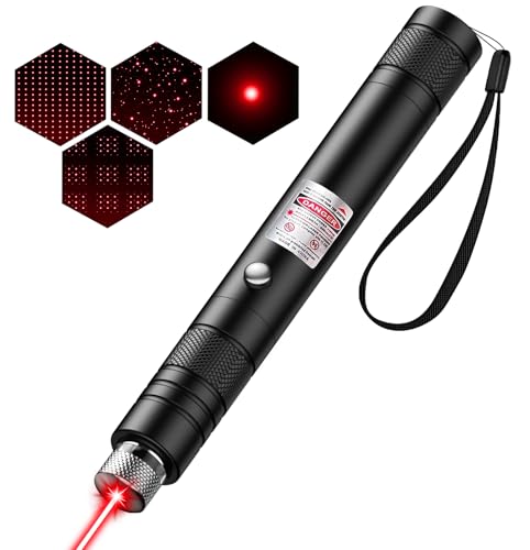 Rechargeable Red Laser Pointer - Long-Range Laser Pointer High Power with Star Cap for Astronomy, Construction, Presentations, Architecture, Hiking and Outdoor Adventures