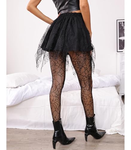 Spiderweb Tights, Sexy High Waist Fishnet Tights - Premium Women's Stretchy Fishnet Stockings for Women, Trendy and Comfortable Halloween4