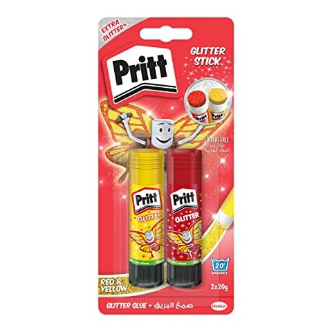 Pritt Klebestift, 2 Glitter Klebestick in Rot und Gelb zu je 20 g Cover
