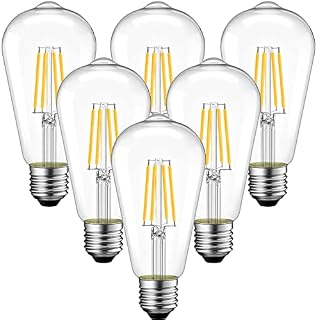 ANWIO Antique 4W ST64 Squirrel Cage Filament Bulb, Pear Retro E27 Led Edison Bulbs,Industrial Decorative Vintage Light, 40W Equivalent,Warm White 2700K,470Lm, Non-dimmable, (6 PCS)
