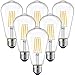 ANWIO 4W Ampoule Filament LED E27 ST64, 470Lm Equivalent à Ampoule Incandescente 40W, Lampe Rétro Edison de Verre Transparent, 2700K Blanc Chaud (Blanc partiel), Non-dimmable, Lot de 6