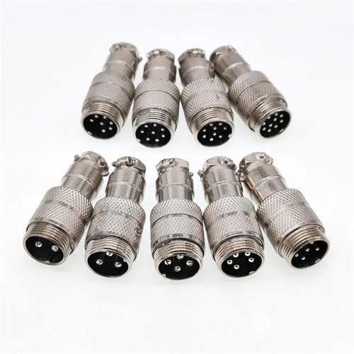 Conector macho GX16 de 8 pines con acoplamiento roscado DF16 M16 5