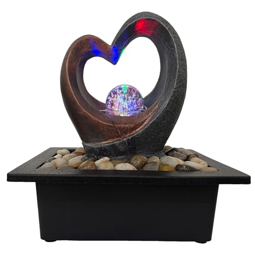 Indoor Tabletop Water Fountain, Zen Meditation Waterfall Fountain with ON/Off