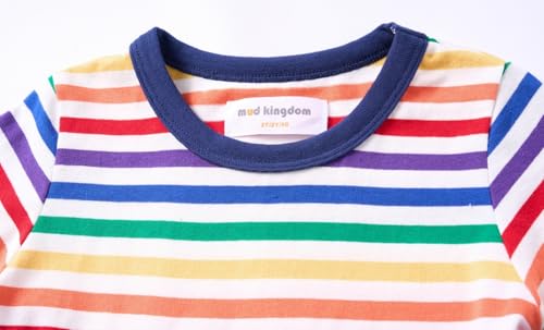 Image of Mud Kingdom T-Shirt for Boys Short Sleeve Plain Cotton Classic Summer Casual Stripe