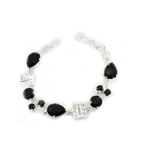 Bracelet Onyx Noir Argent sterling 925 - Idée Cadeau Idéale Bijoux Homme Gcb112