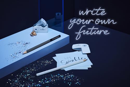 FABER-CASTELL 217086 - Bleistifte Set Sleeve, mit Spitzer, Radiergummi und 3 Bleistiften, Schreibset Grip 2001 schwarz