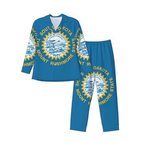 Pyjama classique col cranté à motif drapeau du Dakota du Sud