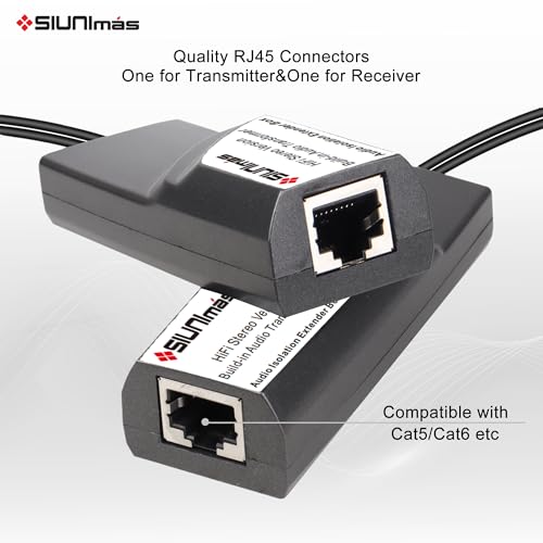Audio RJ45 a RCA extensor adaptador de sonido SIMRJ45-RCA para cable ethernet cat6 4