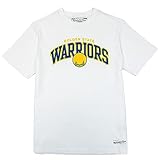 Mitchell & Ness Hommes NBA/HWC Team Arch Print - Camiseta, White, Golden State Warriors, L