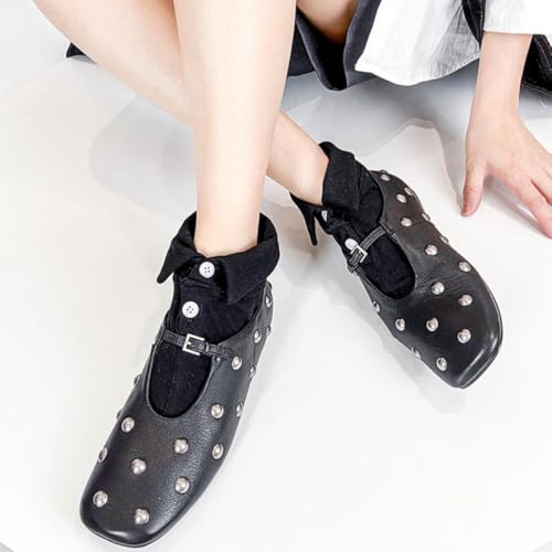 Women's COtton Collar Button Socks - Cute Short Crew, Long Collar Girly Style, Spring Summer Daily Wear4