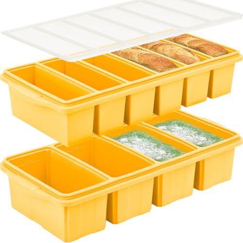 Image of Silicone Freezer Tray With Lid-Soup Freezer Container molds-Large Ice Cube Tray Set Makes 1-Cup & 1 /2-Cup portions cubes Perfect for preparing meals in different portion sizes Oven & Dishwasher -Safe