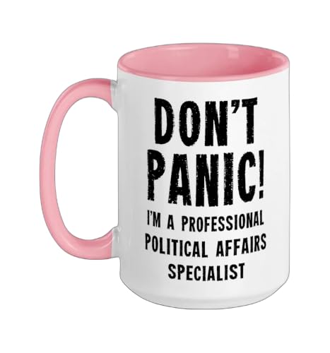 Political Affairs Specialist Ceramic Mug, Pink/White, 15oz
