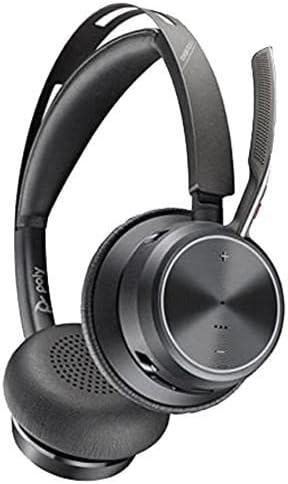 Poly - Voyager Focus 2 UC USB-A Headset (Plantronics) - Bluetooth Dual-Ear (Stereo) Headset with Boom Mic - USB-A PC/Mac Compatible - Active Noise Canceling - Works with Teams, Zoom & more