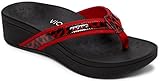 Vionic Women's High Tide Platform Sandal Red Leopard 10 M