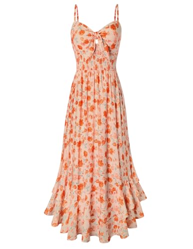 Image of GRACE KARIN Womens Maxi Floral Sundresses Summer Beach Boho Dress Spaghetti Strap Dresses Casual Fashion Clothes with Pockets