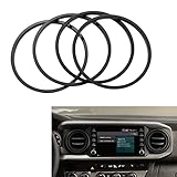 JDMCAR Compatible with Toyota Tacoma Accessories 2016-2022 2023 Premium Aluminum Alloy A/C Vent Ring Outer Trim Decoration Covers fit Tacoma A/C Outlet Vent -(4 pcs Set, Black)