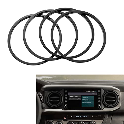 Image of JDMCAR Compatible with Toyota Tacoma Accessories 2016-2022 2023 Premium Aluminum Alloy A /C Vent Ring Outer Trim Decoration Covers fit Tacoma A /C Outlet Vent -(4 pcs Set, Black)