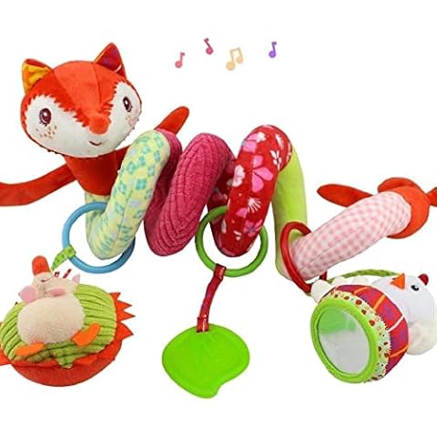 BROADREAM Spiral Baby Stroller Toys,Spiral Baby Stroller and Baby Cot Toys Spiral Activity Toy (Fox) Cover