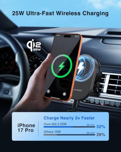 Qi2.2 25W Magnetic Wireless Car Mount Charger w/ TEC Cooling Fan - image 2