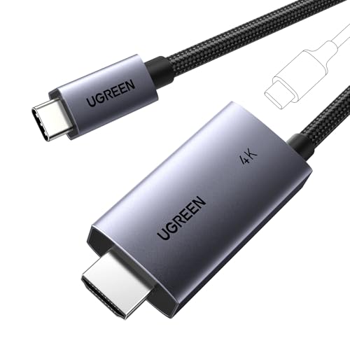UGREEN USB C a HDMI Cable 100W PD Cargador 4K@60Hz 1440P@144Hz 1080P@240Hz/120Hz Tipo C Thunderbolt 3/4/5 HDR Adaptador Compatible con iPhone 17 Pro MAX Air Mac iMac Mac Mini iPad Galaxy S24(2M)