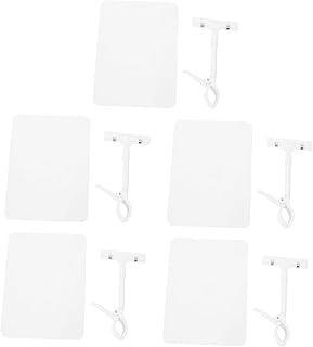 VILLCASE Price Tags 5pcs Display Price Tag Price Label Clear Stand Advertising Display Clip Erasable Price Tag Label Clips Fruits Price Tag Swivel Price Clips PVC Display Board Pop White