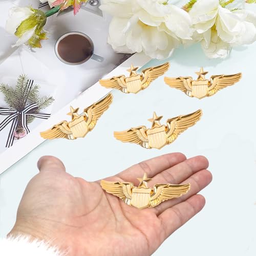 4Pcs Wings Pin Gold Wing Pilot Air Force Senior Pilot Wing Badge3