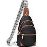 SYTRAH Anti Theft Crossbody Bags for Women, RFID Sling Bag Travel Purse, RFID Cross Body Purses Chest Bag for Travel Black Brown