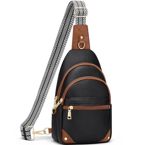SYTRAH Anti Theft Crossbody Bags for Women, RFID Sling Bag Travel Purse, RFID Cross Body Purses Chest Bag for Travel Black Brown by SYTRAH - Used condition - US$24.56