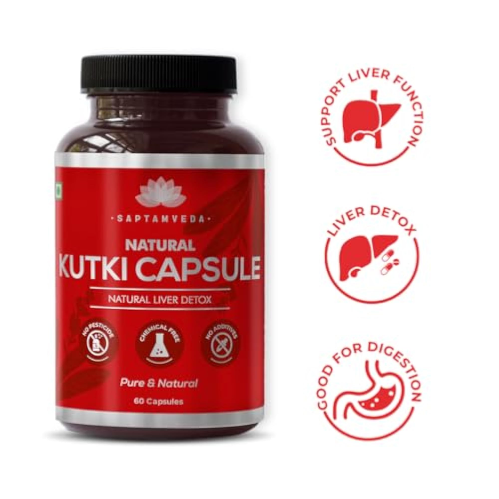 Natural Kutki Veg Capsules, 500 MG Each, 60 Count