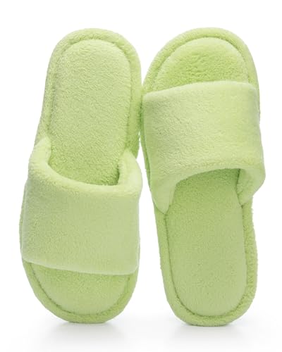 NineCiFun Slippers Women Men Open Toe House Slides LightGreen Women 12 13