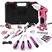 WRENZO 3.6V Pink Cordless Screwdriver Set, 151Pcs Home Tool Kit with Magnetic Bits & LED Light - Rechargeable Power Drill for Women DIY, USB-C Fast Charging​