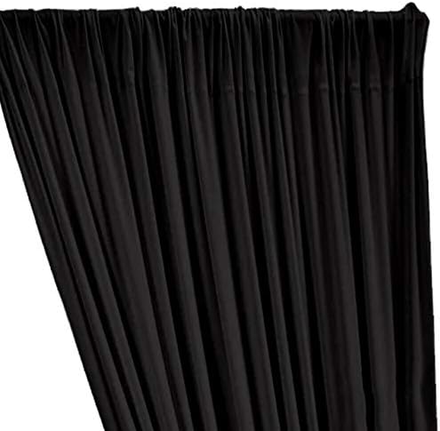 ITY - Cortina elástica con bolsillos para barra cosidos, cortinas de color sólido, cortinas de poliéster para eventos y bodas, telón de fondo de