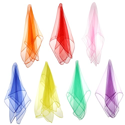 Toddmomy 21pcs Juggling Scarves Dance Silk Scarves Soft Play Scarves for Performers Acrobatic Activity Toys