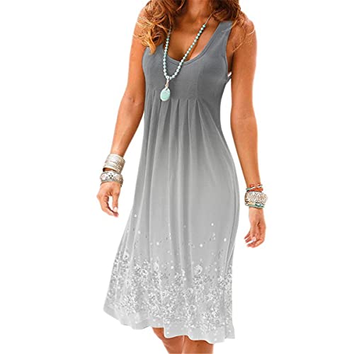 Image of AELSON Womens Summer Casual Sleeveless Mini Printed Vest Dresses