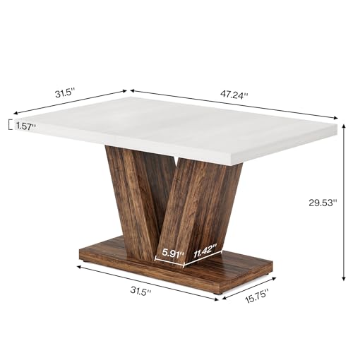 image for Tribesigns 47-Inch Dining Table for 4, White Kitchen Dinner Table with
