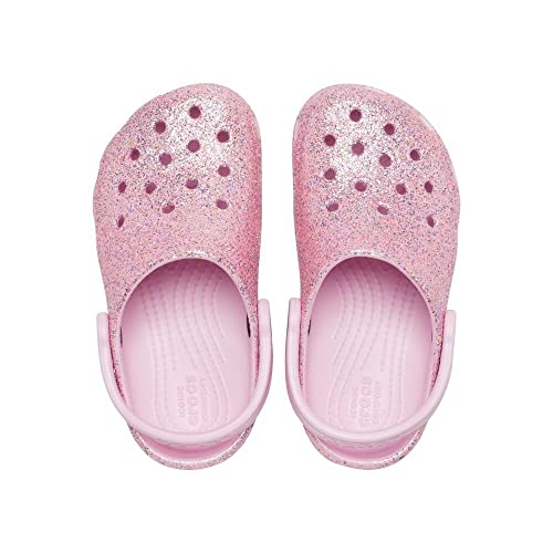 Image of Crocs Kids Classic Glitter Clog (Toddler) White /Rainbow 6 Toddler M