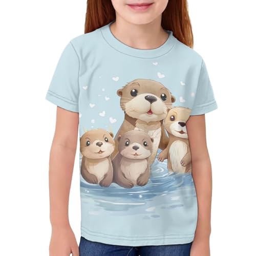 Image of JEOCODY Boys Girls Graphic Tees Funny 3D Printed Short Sleeve T-Shirts 3-16T