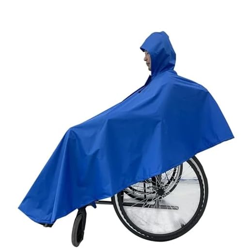 ZGXNYI Wheelchair Raincoat Wheelchair Raincoat Adult Thickened Lengthened Polyester Waterproof Safety Reflective Poncho Disabled Car Poncho Universal Fit for Mobility Scooter & Wheelchairs(Black)