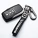 Car Tire Valve Stem Caps and Car Keychain Keyring Combo Replacement for Corvette C4 C6 C5 C7 C8 Z06 Keychain for Men and Women Family Present Key Ring Accessories Black