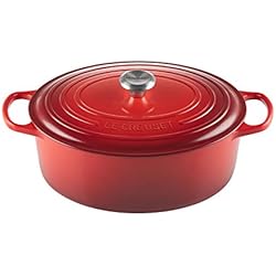 Cazuelas Le Creuset Le Creuset Cocotte oval de hierro fundido, 33 cm, 7, 5 L, Todas Las Fuentes de Calor incluso inducción, Cereza, 21178330602430